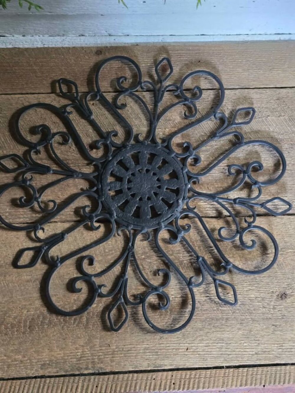 Ornate Metal Pair of Black Metal Wall Hangings - Picture 6 of 7